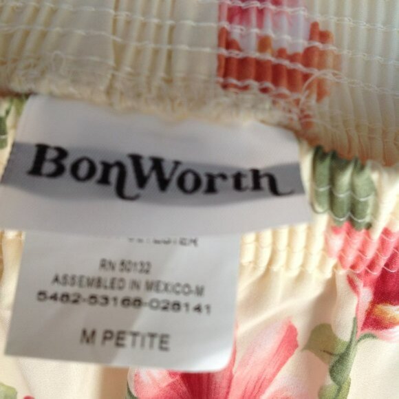 BonWorth Woman Size Medium Petite Elastic Waist - Picture 3 of 3